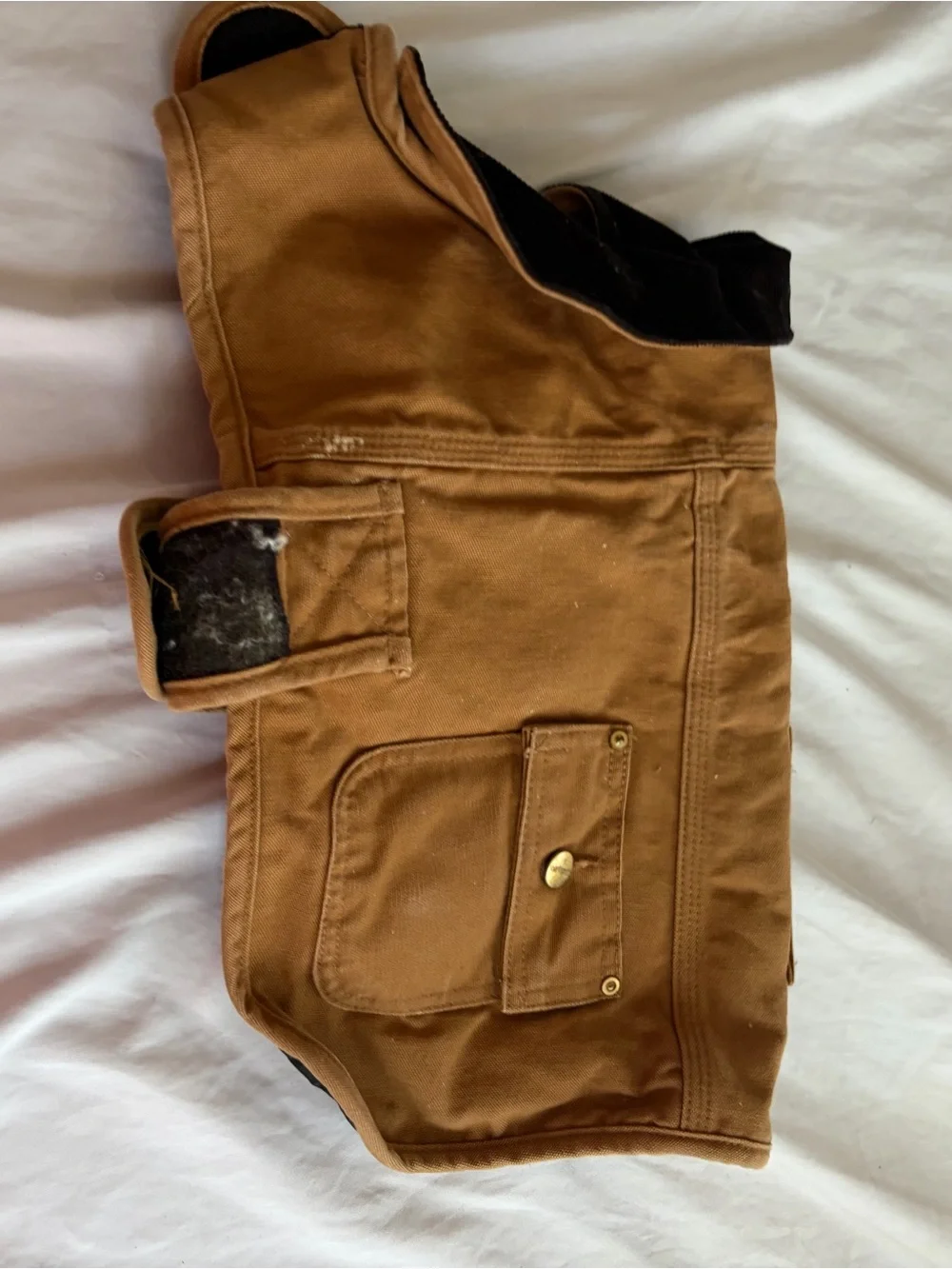 Carhartt Quilted Dog Chore Coat Vest Brown Approx Large Workwear